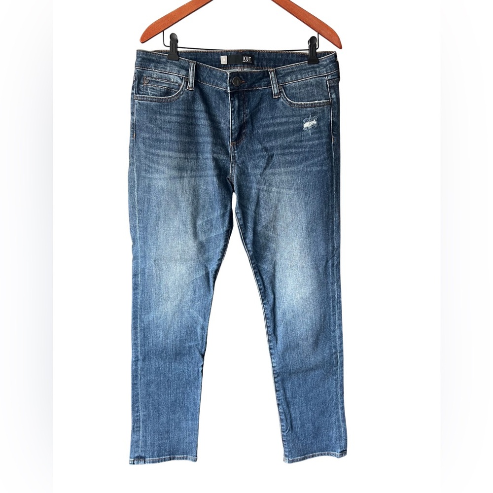 Kut from the Kloth Mid-Rise Straight-Leg Jeans size 12 - Picture 2 of 5